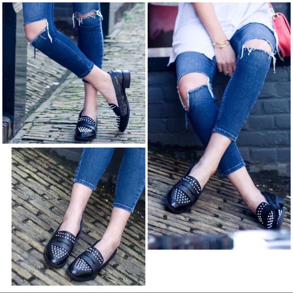 CIRCUS Sam Edelman Loafers Lali Studded Black penny Oxford womens slip-ons 6 1/2 - Picture 2 of 13